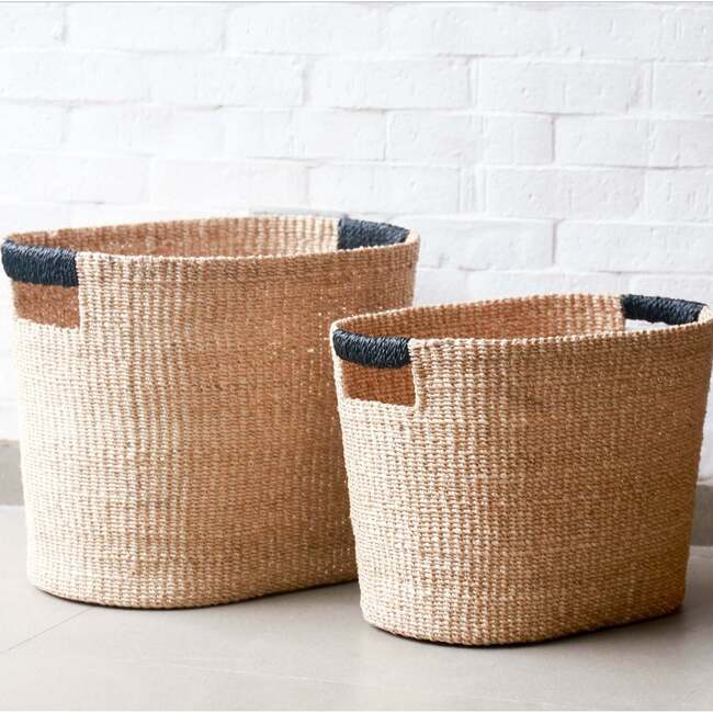 Black Oval Baskets, Set of 2 - Storage - 3