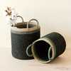 Black Cylinder Floor Baskets, Set of 2 - Storage - 3