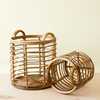 Rattan Cylinder Floor Baskets, Set of 2 - Storage - 2