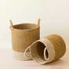 Mustard Cylinder Floor Baskets, Set of 2 - Storage - 4