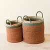 Coral Cylinder Floor Baskets, Set of 2 - Storage - 4