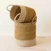 Mustard Cylinder Floor Baskets, Set of 2 - Storage - 5