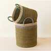 Olive Cylinder Floor Baskets, Set of 2 - Storage - 5