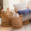 Seagrass Open Weave Cylinder Baskets, Set of 3 - Storage - 6