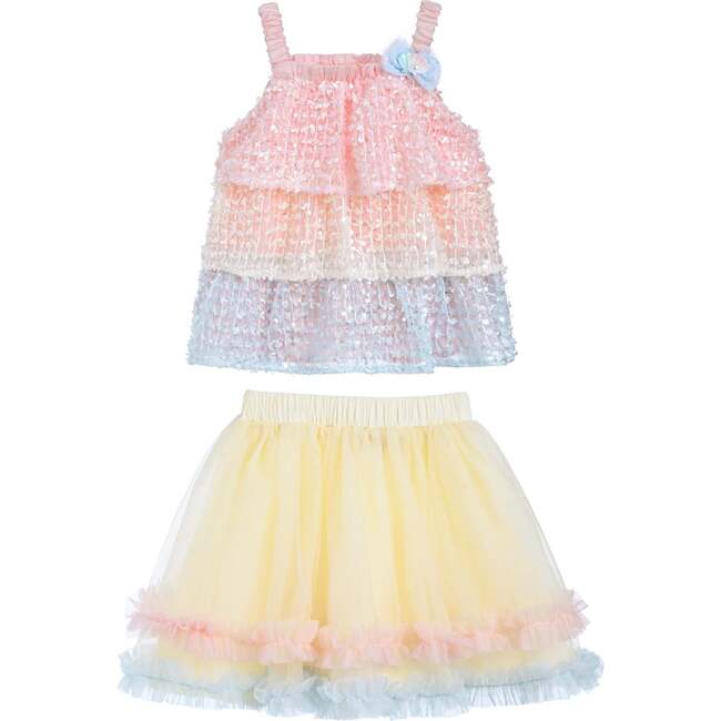 Sunset Layered Dress Set, Salmon
