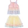 Sunset Layered Dress Set, Salmon - Dresses - 1 - thumbnail