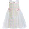 Spring Gingham Tulle Dress, Yellow - Dresses - 1 - thumbnail