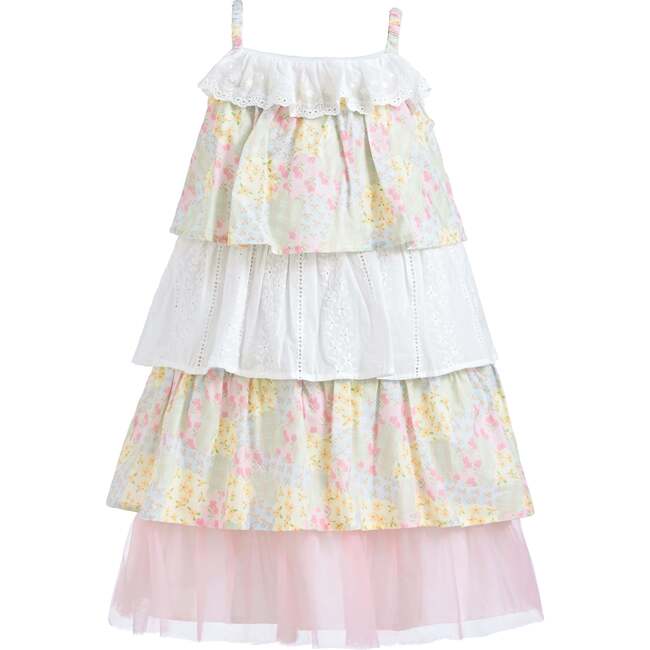 Tiered Warm Floral Dress Set, Yellow