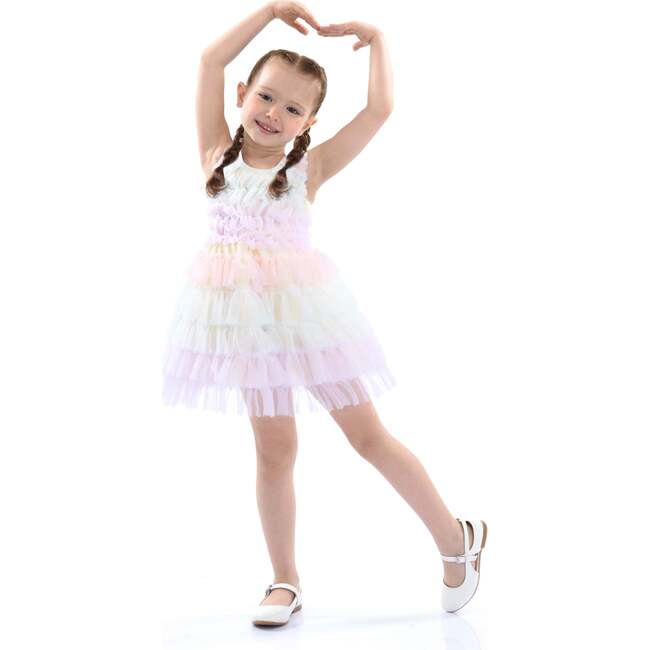 Ruffle Layered Tulle Dress, Purple - Dresses - 2