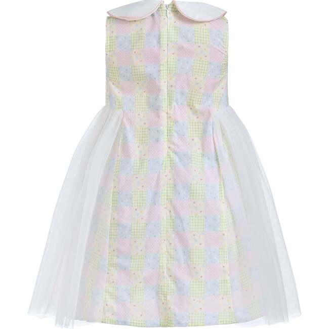 Spring Gingham Tulle Dress, Yellow - Dresses - 4