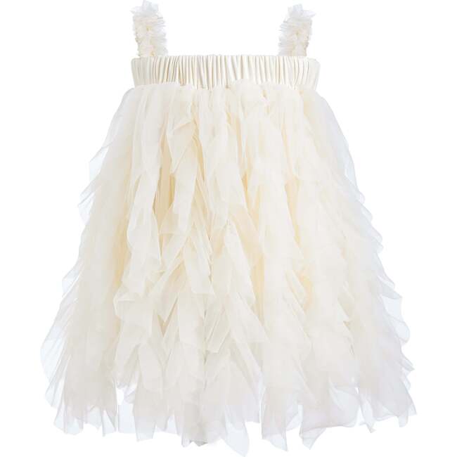 Sleeveless Ruffle Layered Dress, Ivory - Dresses - 3