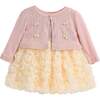 Rose Rabbit Cardigan Dress, Pink - Dresses - 1 - thumbnail