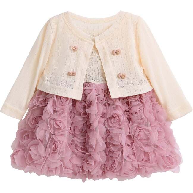 Rose Rabbit Cardigan Dress, Ivory