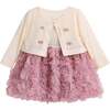 Rose Rabbit Cardigan Dress, Ivory - Dresses - 1 - thumbnail