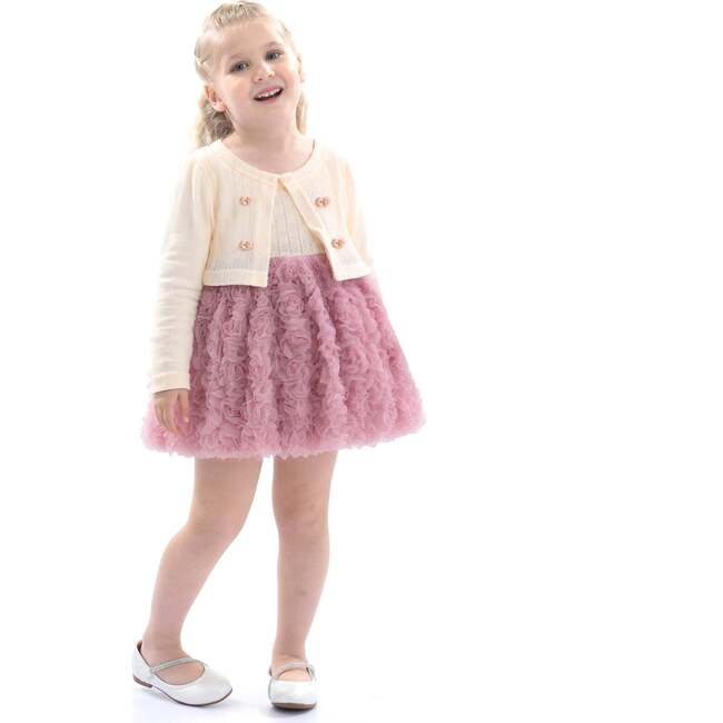 Rose Rabbit Cardigan Dress, Ivory