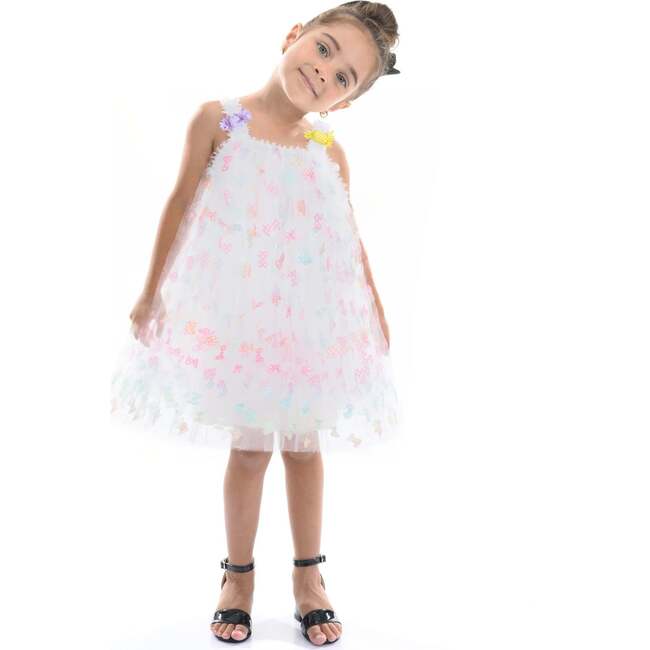 Ombre Butterfly Dress, White - Dresses - 3