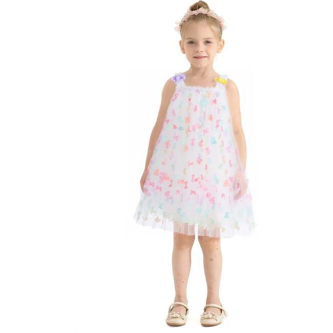 Ombre Butterfly Dress, White - Dresses - 4