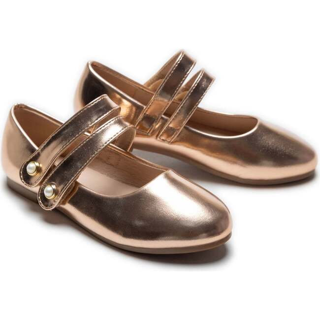 Dorothea Banded Patent Flats, Champagne