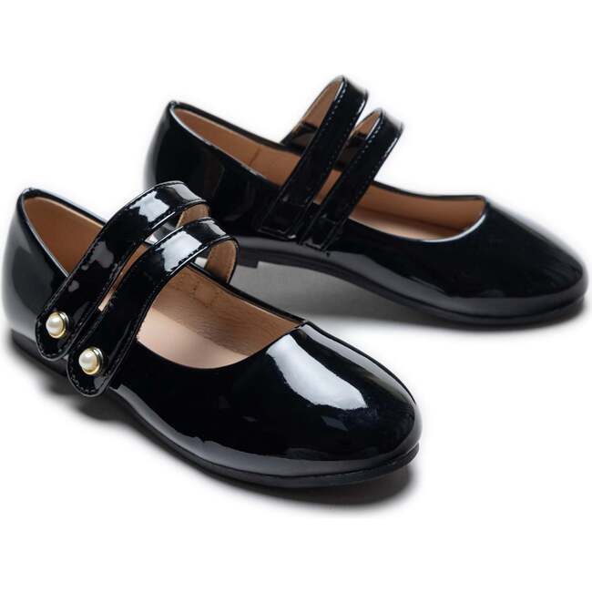 Dorothea Banded Patent Flats, Black