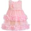 Flower Layered Tulle Dress, Pink - Dresses - 1 - thumbnail
