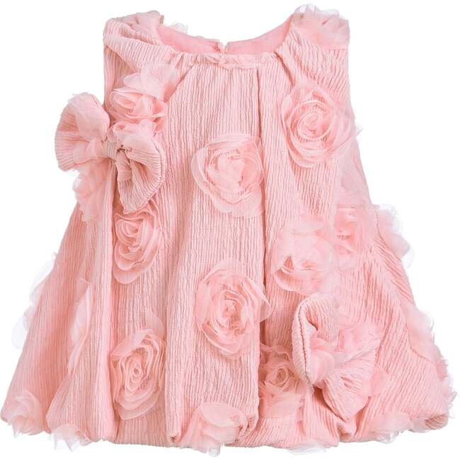 Bow Flower Sleeveless Dress, Pink