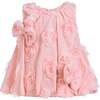 Bow Flower Sleeveless Dress, Pink - Dresses - 1 - thumbnail
