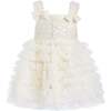 Bow Tiered Tulle Dress, Ivory - Dresses - 1 - thumbnail