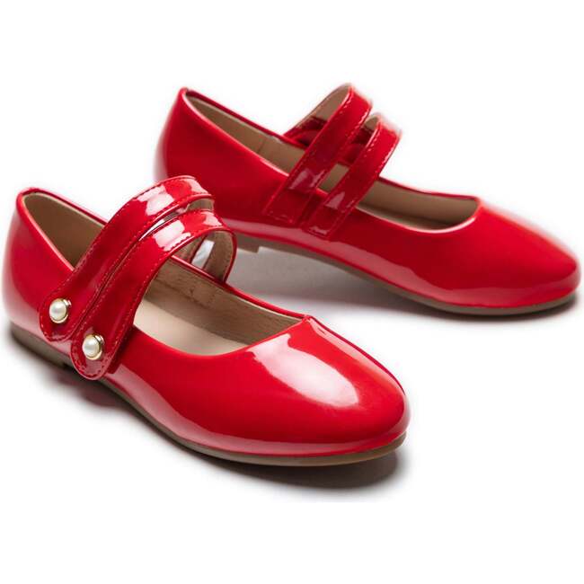 Dorothea Banded Patent Flats, Red - Mary Janes - 3