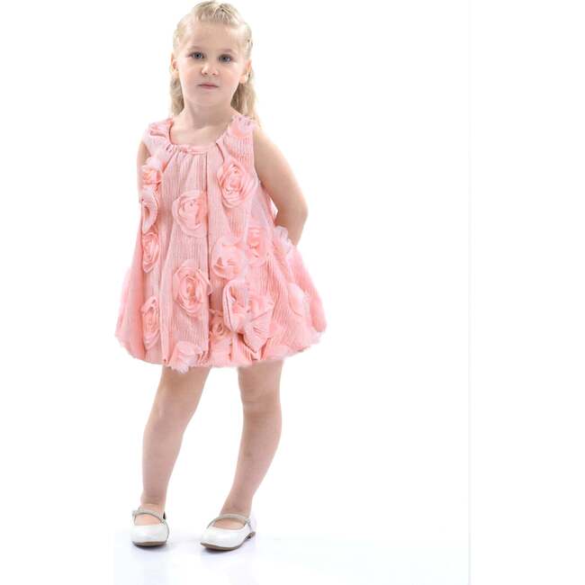 Bow Flower Sleeveless Dress, Pink - Dresses - 2