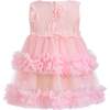 Flower Layered Tulle Dress, Pink - Dresses - 3
