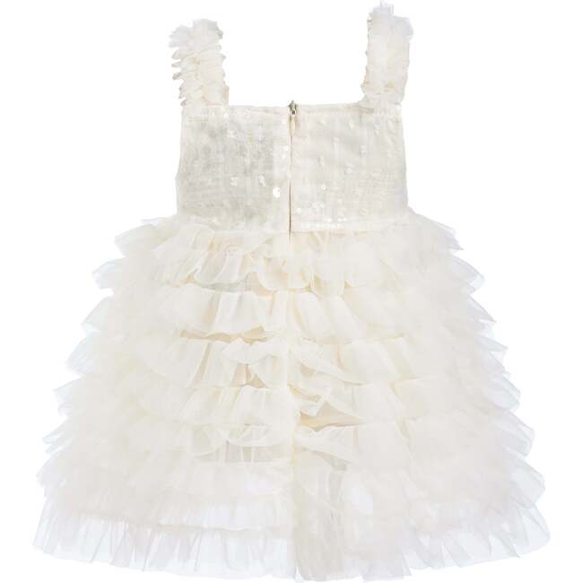 Bow Tiered Tulle Dress, Ivory - Dresses - 3