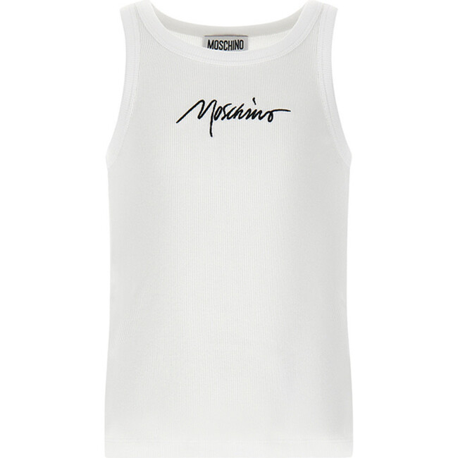 White Logo Tank Top