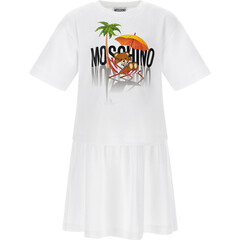 ワンピース MOSCHINO COUTURE Woman Dress White 04350542 1001 White logo-print cotton dress Moschino - women - MOSCHINO