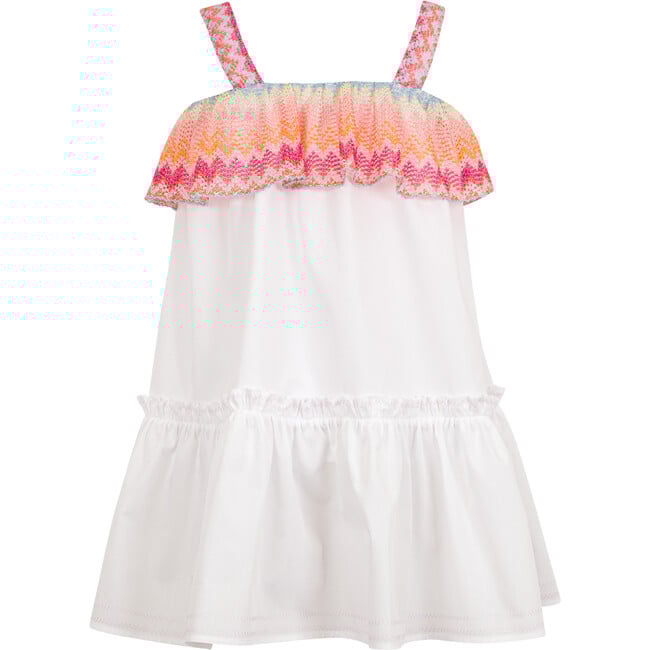 White Zigzag Ruffle Dress - Dresses - 2