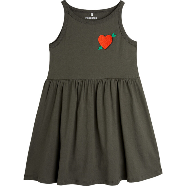 Arrowed Heart Embroidered Tank Dress