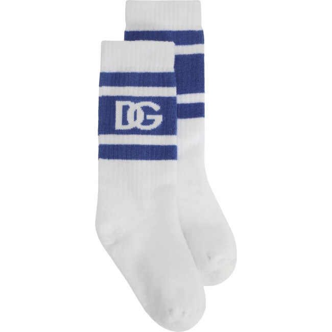 White/Blue Socks