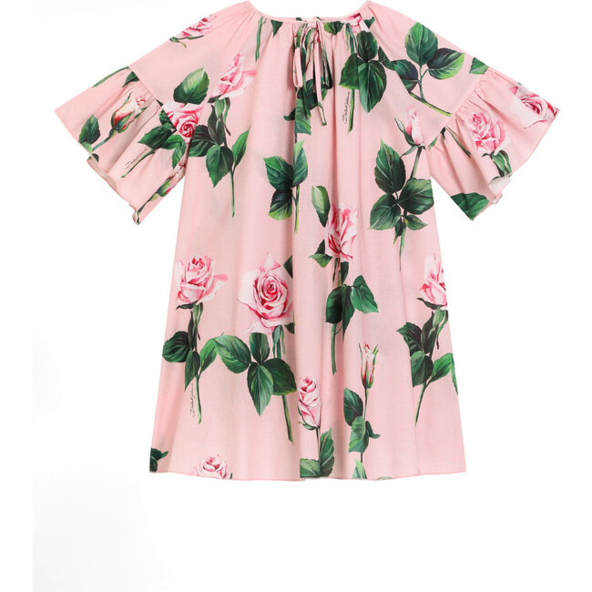 Rose Print Short Sleeves Dress