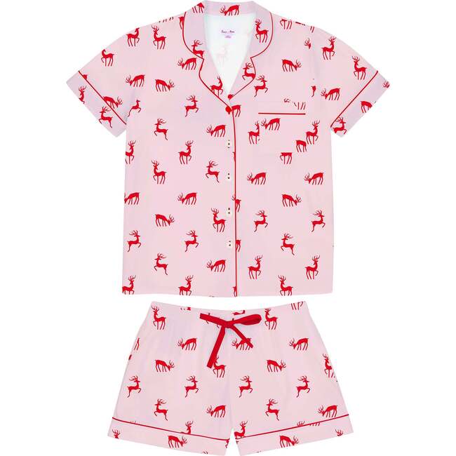 Women's Reindeer Pink Short PJ Set