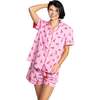 Women's Reindeer Pink Short PJ Set - Pajamas - 4