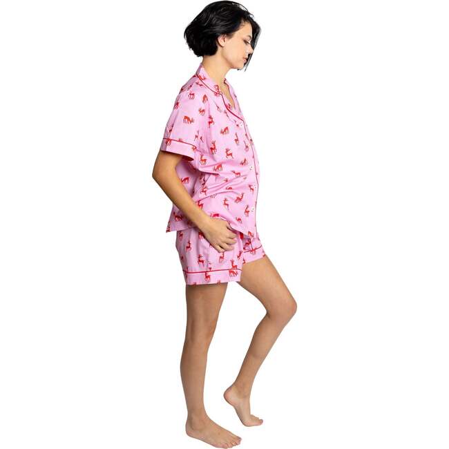 Women's Reindeer Pink Short PJ Set - Pajamas - 6