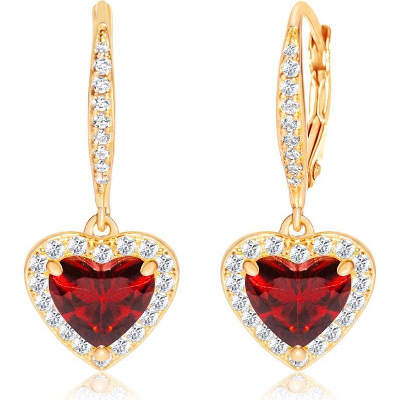 Heart CZ Leverback Earrings - Earrings - 1