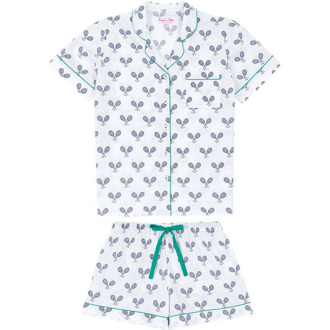 Women's Tennis Navy Short PJ Set