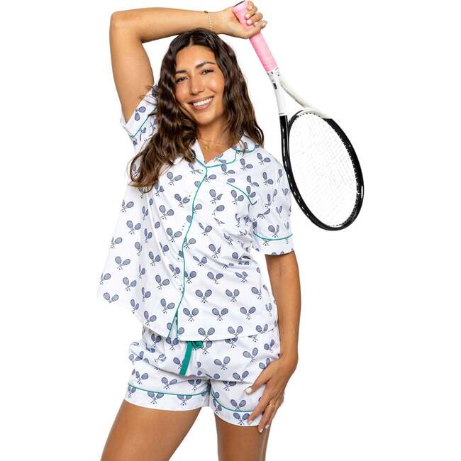 Women's Tennis Navy Short PJ Set - Pajamas - 2