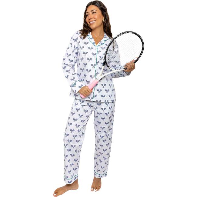 Women's Tennis Navy Long PJ Set - Pajamas - 2