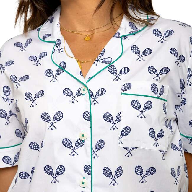 Women's Tennis Navy Short PJ Set - Pajamas - 3