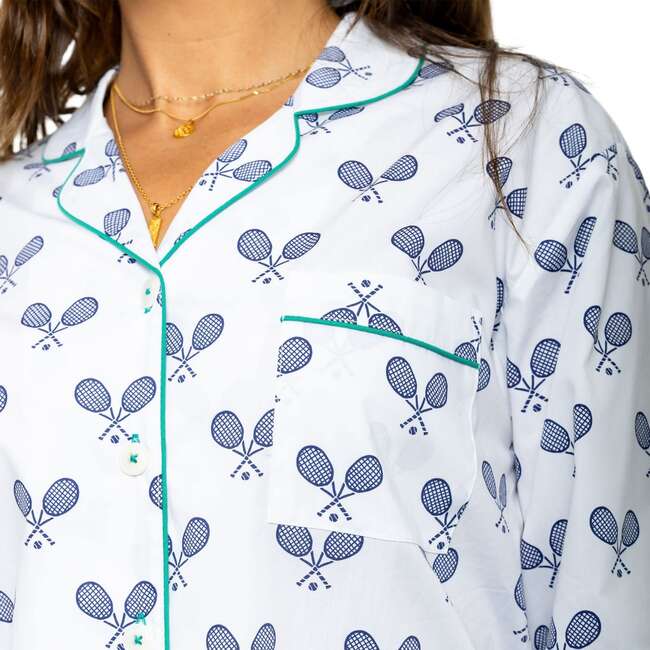 Women's Tennis Navy Long PJ Set - Pajamas - 3
