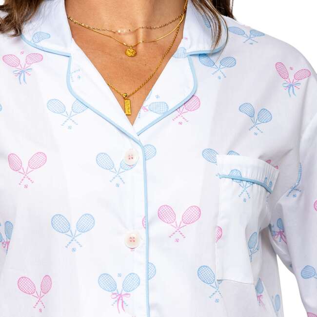Women's Tennis Bow Long PJ Set - Pajamas - 3