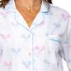 Women's Tennis Bow Long PJ Set - Pajamas - 3