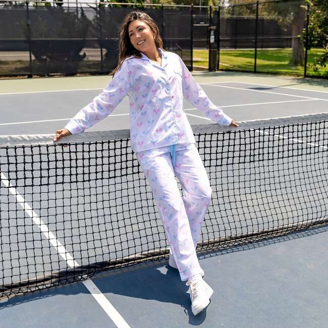 Women's Tennis Bow Long PJ Set - Pajamas - 6