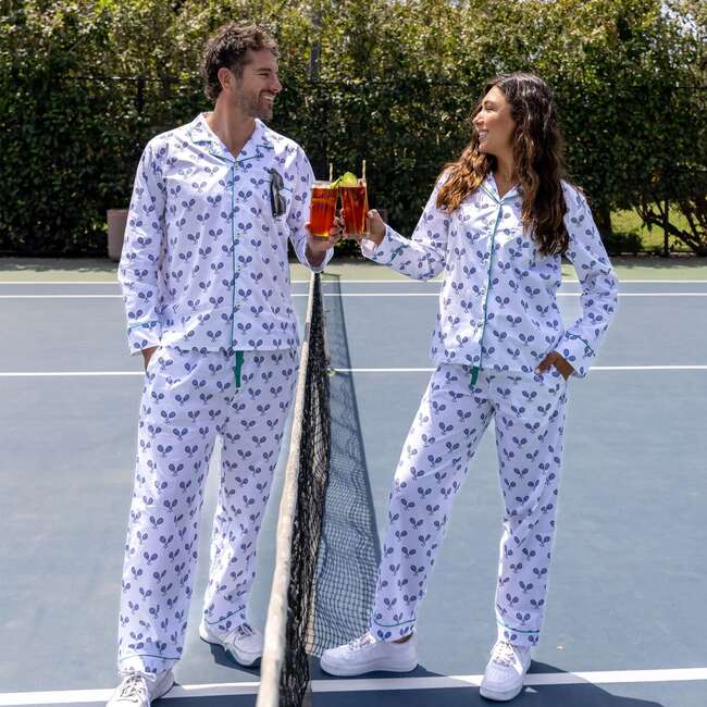 Women's Tennis Navy Long PJ Set - Pajamas - 7